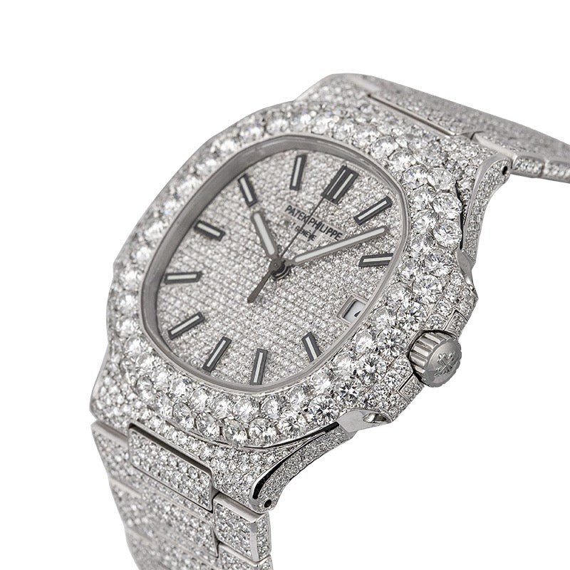 Patek Philippe 5711 Stainless Steel Full Diamond Set Custom Watch