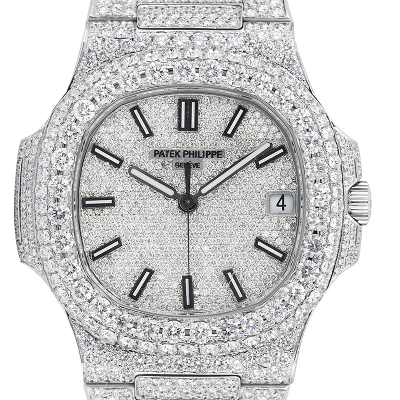 Patek Philippe 5711 Stainless Steel Full Diamond Set Custom Watch