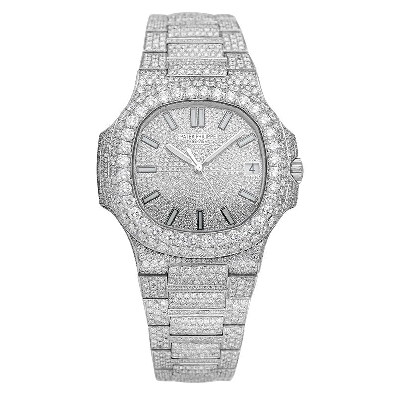 Full view of Custom Diamond Set Patek Philippe Nautilus 5711G