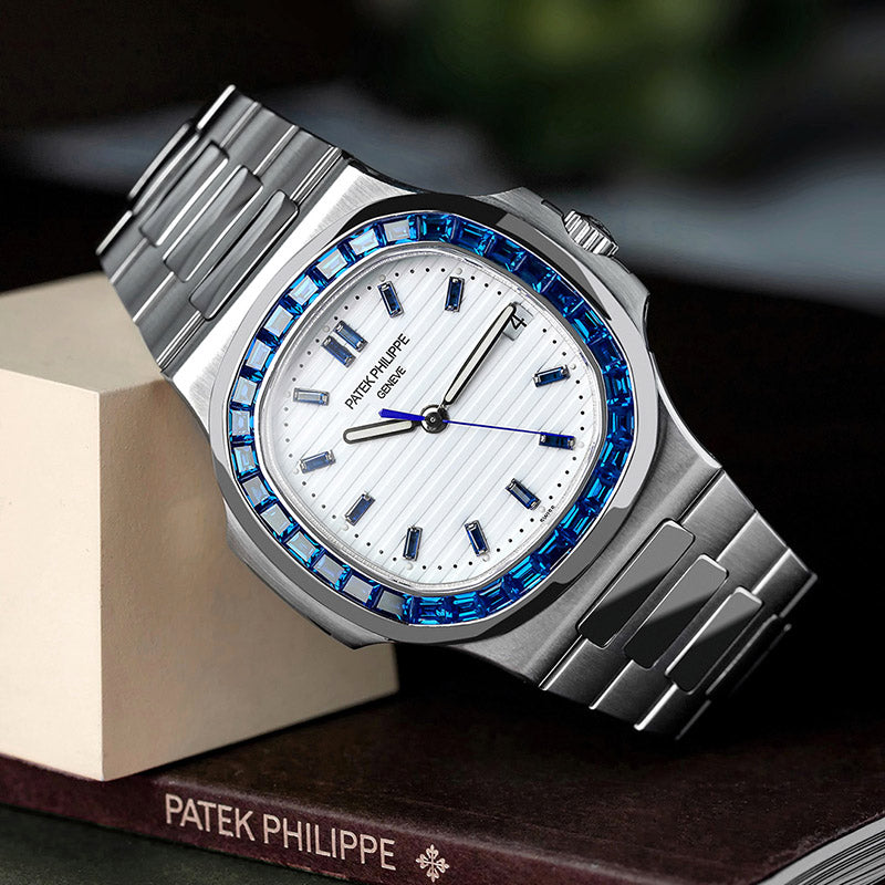 Custom Sapphire Patek Philippe Nautilus 5711 Steel Watch