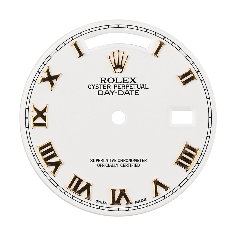 Rolex Day-Date 36mm White/ Gold Roman Numerals Original Factory Dial