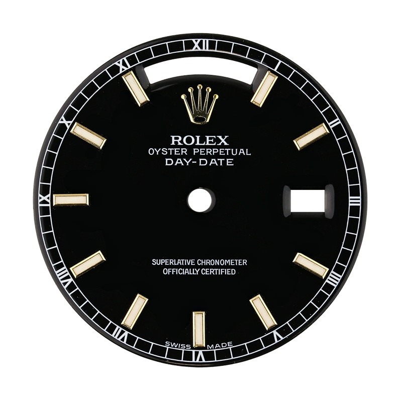 Rolex Day-Date 36mm Black/ Indexes Original Factory Dial