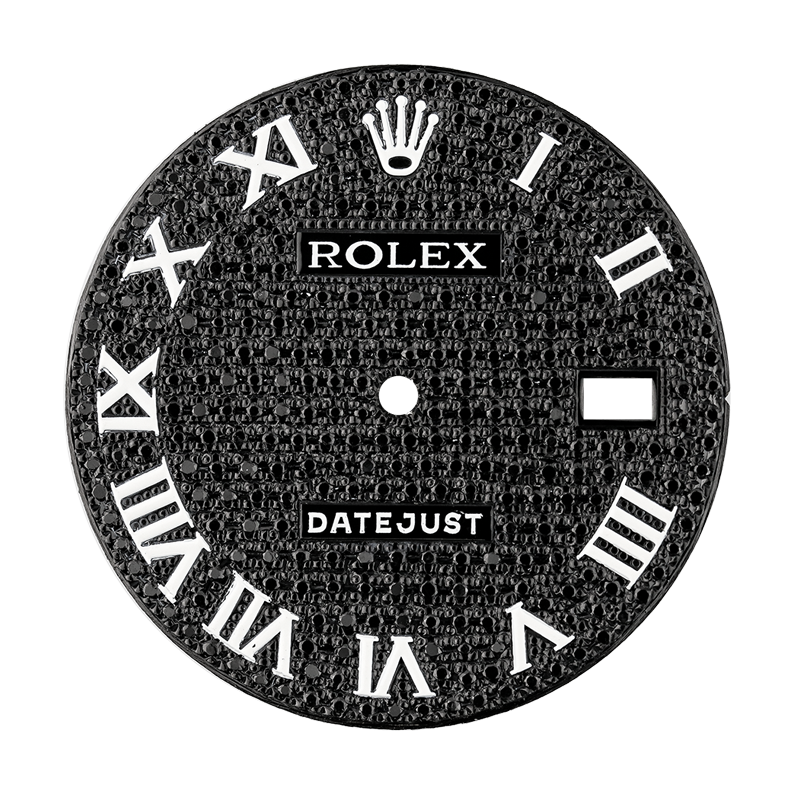 Rolex DateJust 36mm Black Pavè Custom Dial