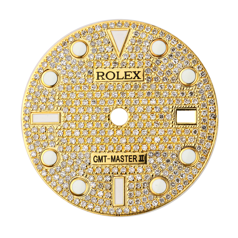 Rolex GMT-Master II 40mm Gold Diamond Pavé Custom Dial