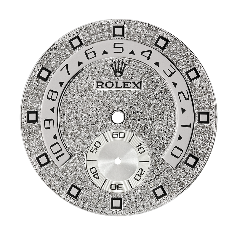 Custom Diamond Paved Dial for Rolex Yacht-Master II