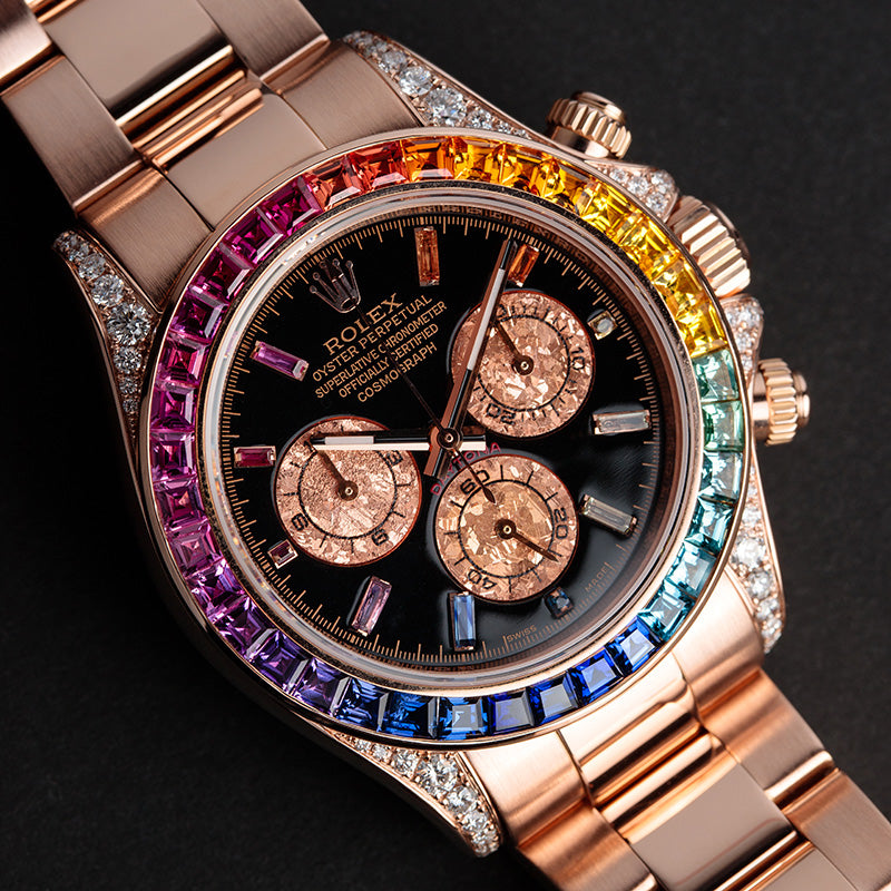 Rolex Daytona 18ct Everose Gold Custom Rainbow 116505