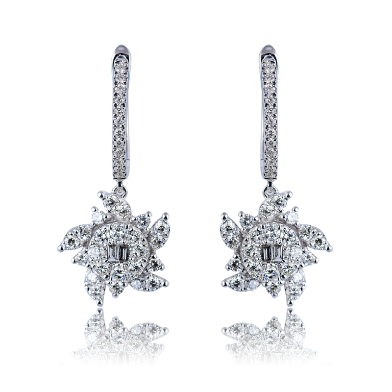 Custom 18ct White Gold Earrings set with diamonds