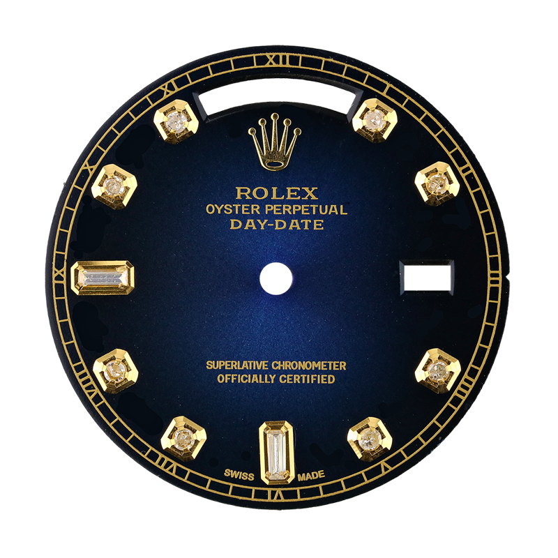 Rolex Day-Date 36mm Dark Blue/ Diamond Hour Markers Custom Dial