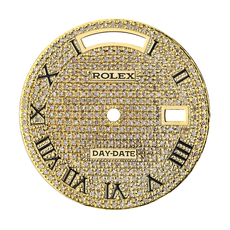 Rolex Day-Date 36mm Gold Diamond Pavé Custom Dial