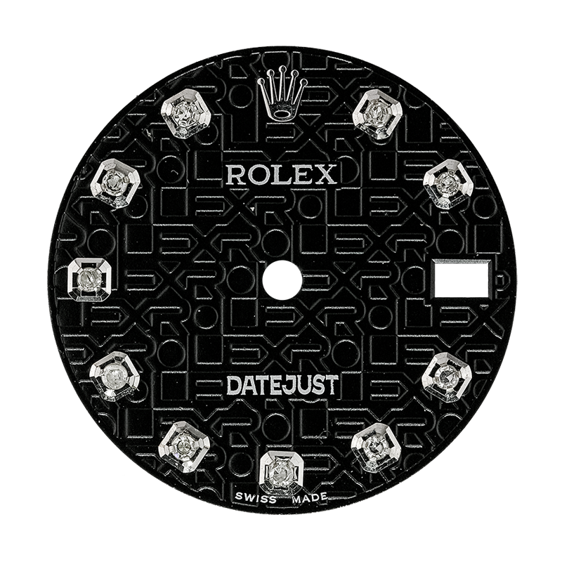 Rolex DateJust 31mm Black Pattern/Diamond Hour Markers Custom Dial