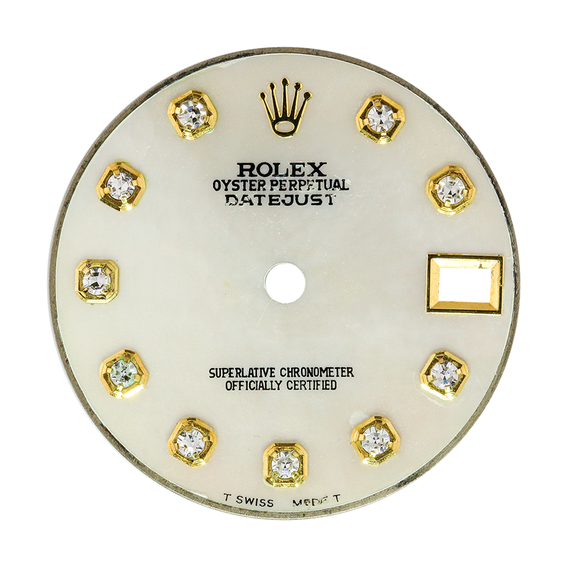 Rolex DateJust 31mm Mother of Pearl/Yellow Gold Diamond Hour Markers Custom Dial