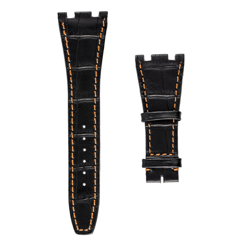 Audemars Piguet Black Alligator Strap with Orange Stitches