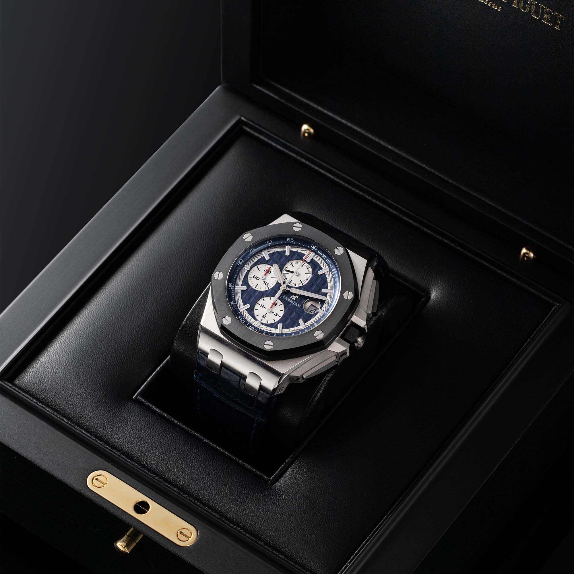 Audemars Piguet Royal Oak Offshore 44mm Platinum Blue Dial Watch 26401PO.00.A018CR.01