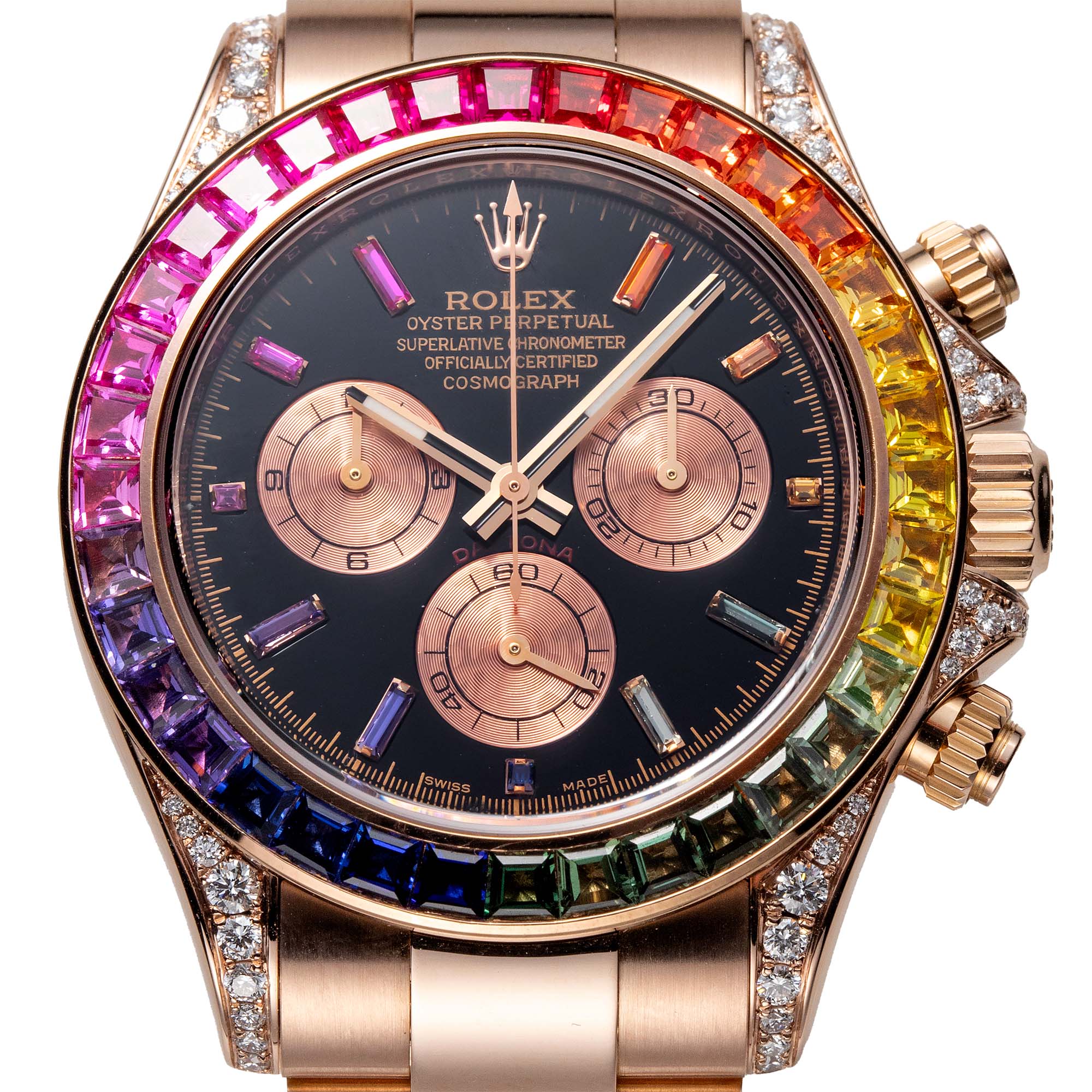 Rolex Daytona 18ct Everose Gold Custom Rainbow 116505