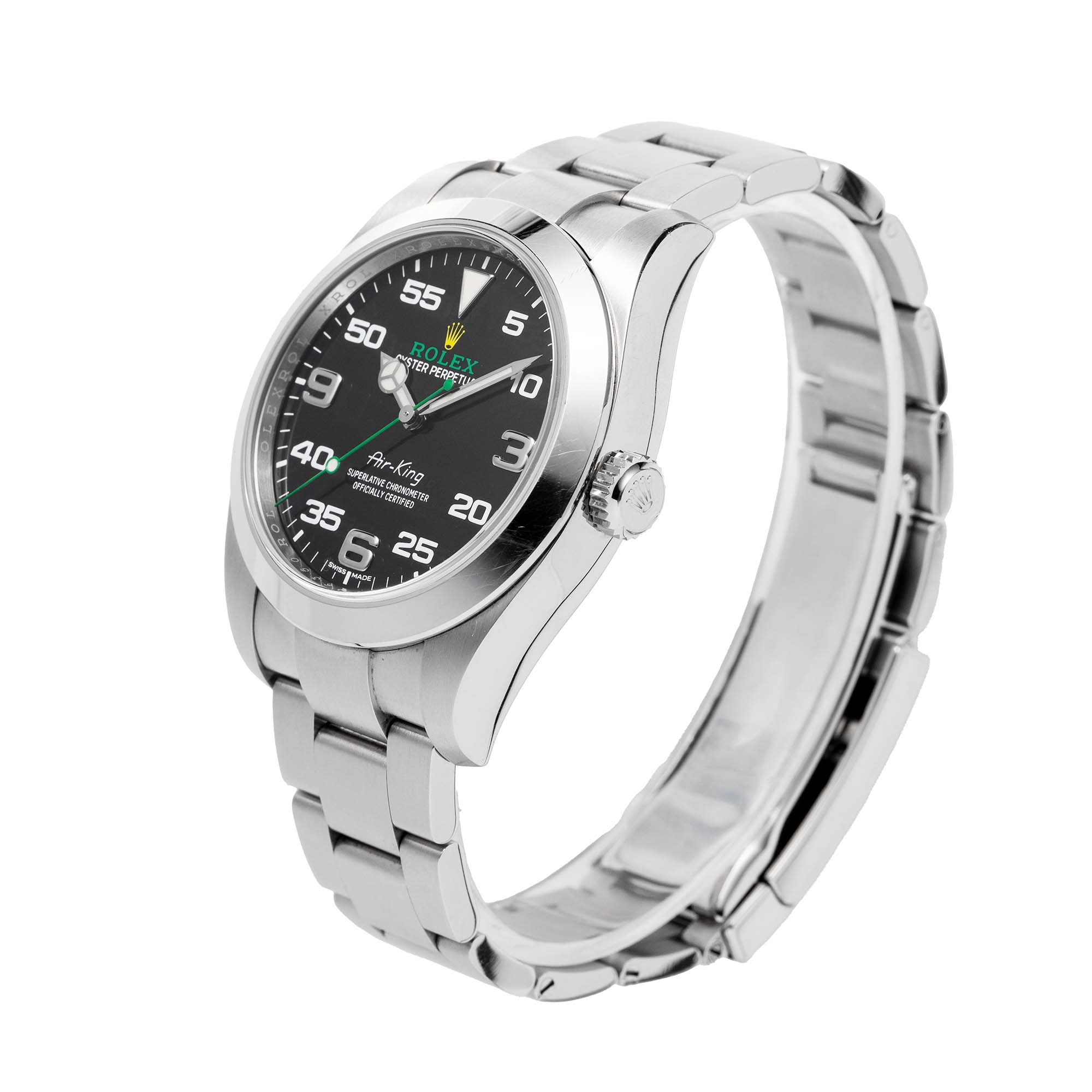 Rolex Air-King Steel Black Dial Watch 116900