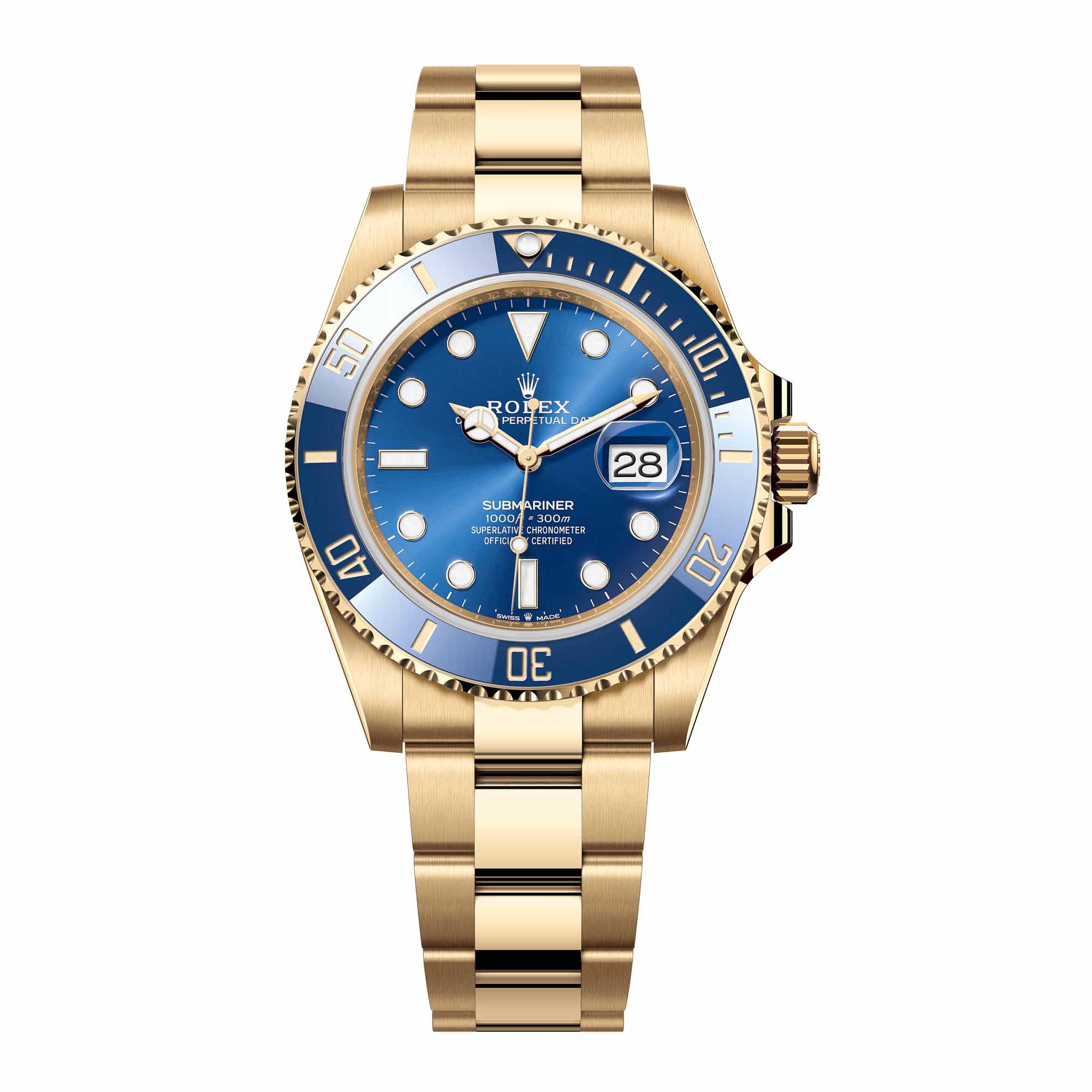 Rolex Submariner Date 41mm Yellow Gold Blue Dial Watch 126618LB