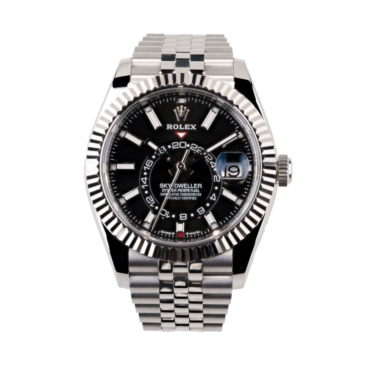 ROLEX SKY-DWELLER STAINLESS STEEL BLACK DIAL JUBILEE 336934
