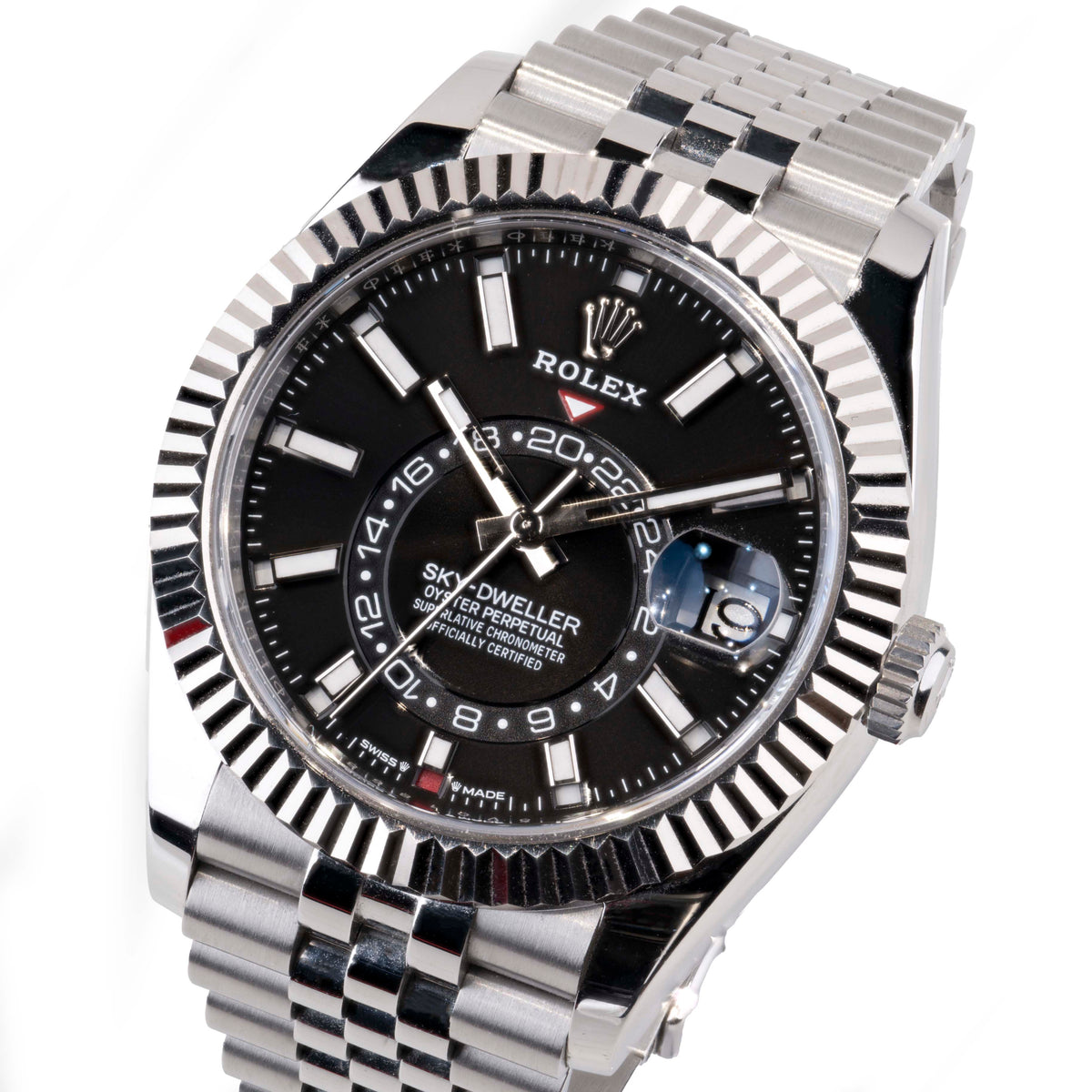 ROLEX SKY-DWELLER STAINLESS STEEL BLACK DIAL JUBILEE 336934