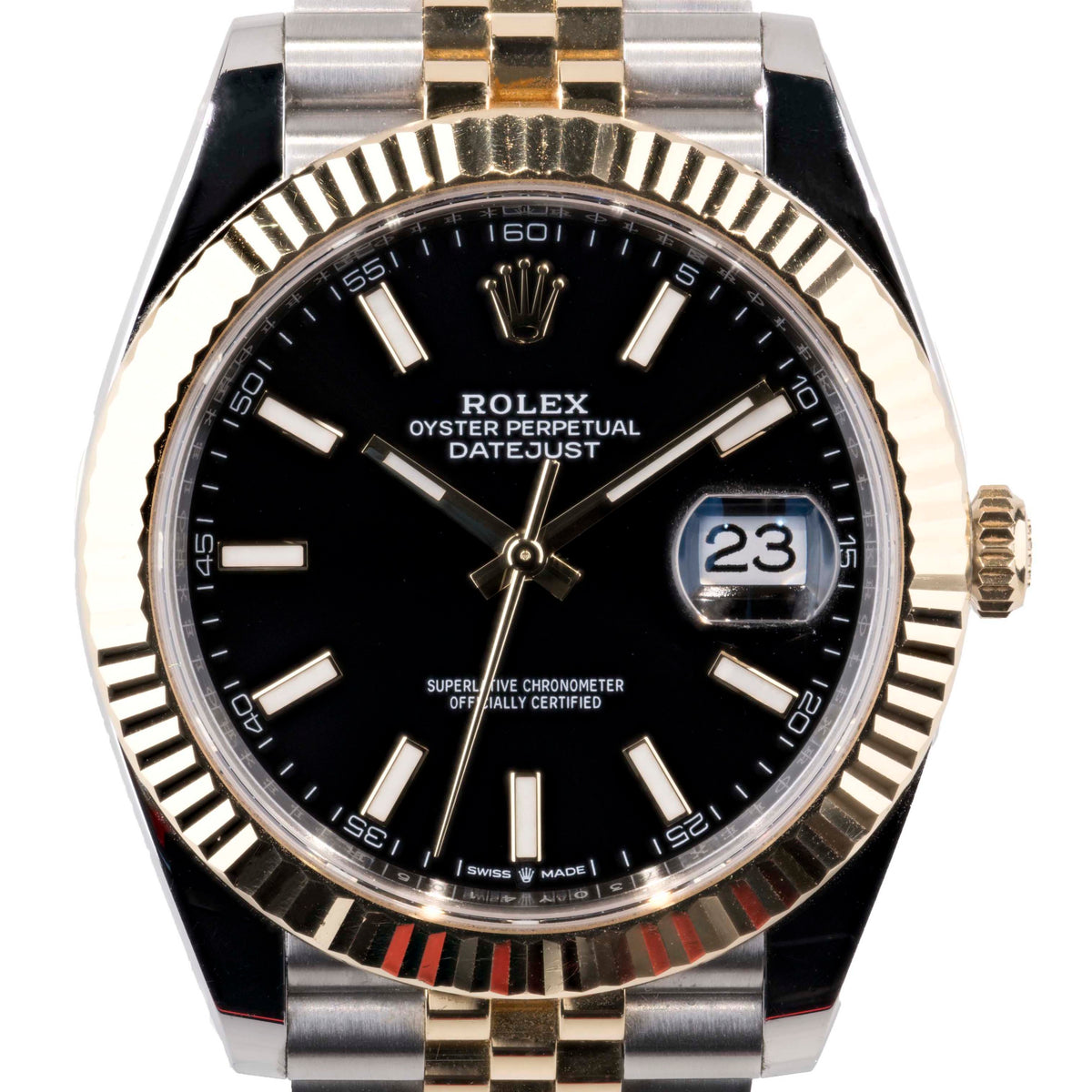 ROLEX DATEJUST 41 STEEL/GOLD BLACK DIAL JUBILEE 126333