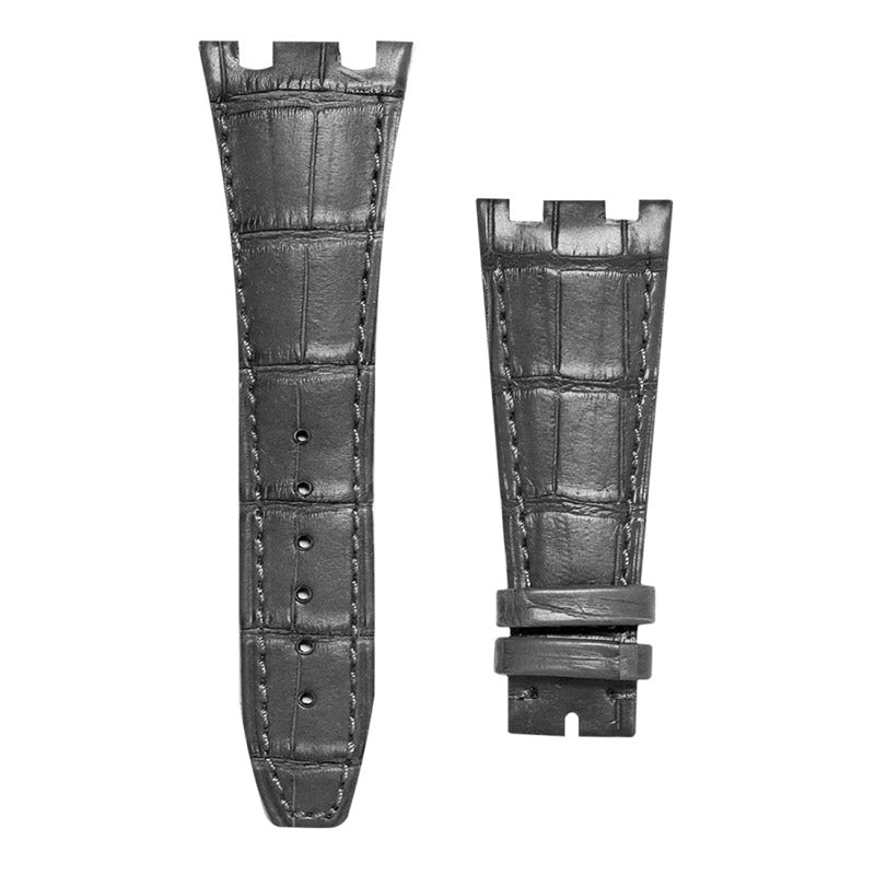 Audemars Piguet Royal Oak Offshore Black Alligator Leather Custom Strap with Black Stitching 42mm