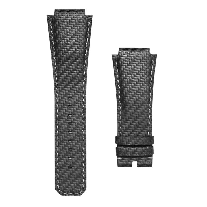AP Royal Oak Offshore 48mm black carbon fibre custom strap with white stitch