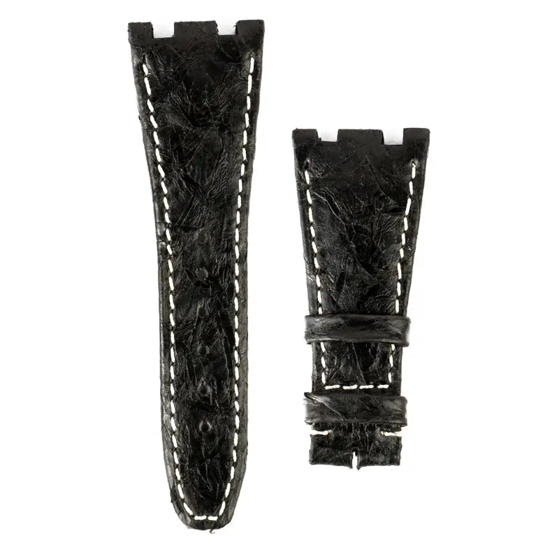 Custom black nile perch strap for AP Royal Oak Offshore old style
