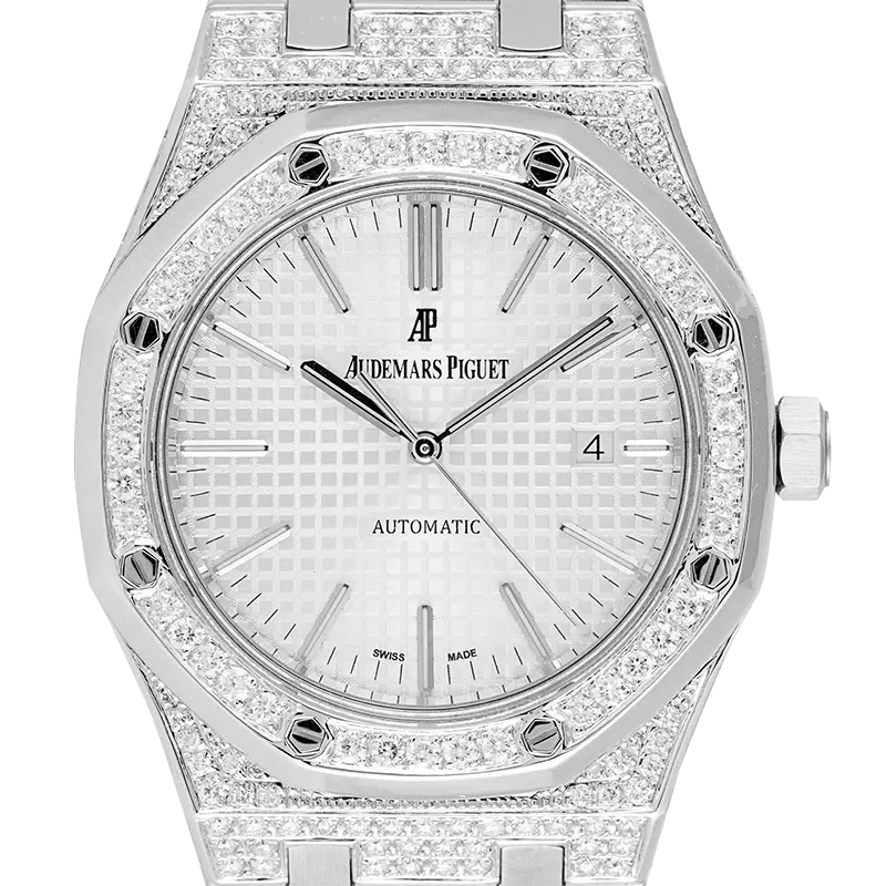 AP Royal Oak 41 Steel Watch Custom Diamond Set 15400ST.OO.1220ST.02
