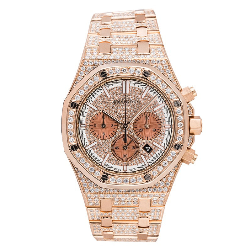 Audemars Piguet Royal Oak Chronograph 41mm Rose Gold Custom Diamond Set