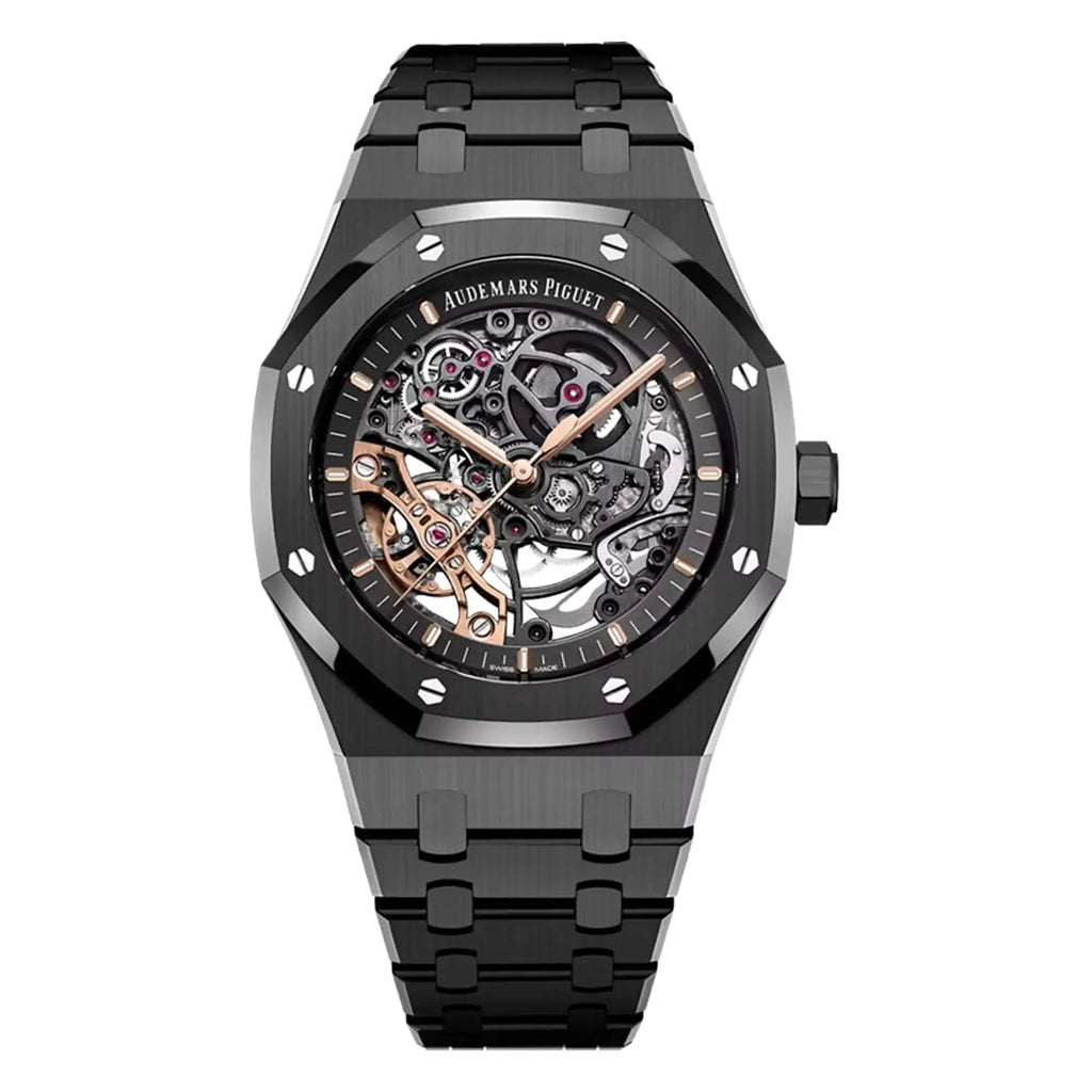 Audemars Piguet Royal Oak Double Balance Wheel Openworked Black Ceramic 15416CE at Time 4 Diamonds