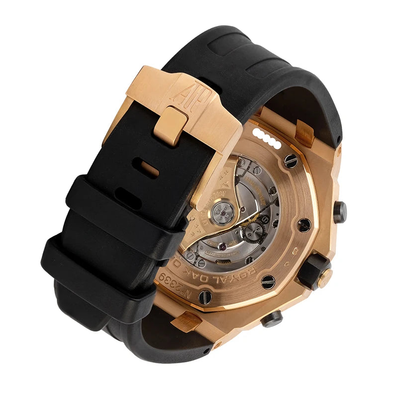 Back view of AP Royal Oak Offshore 42mm Black Rubber Strap 26470OR.OO.A002CR.01