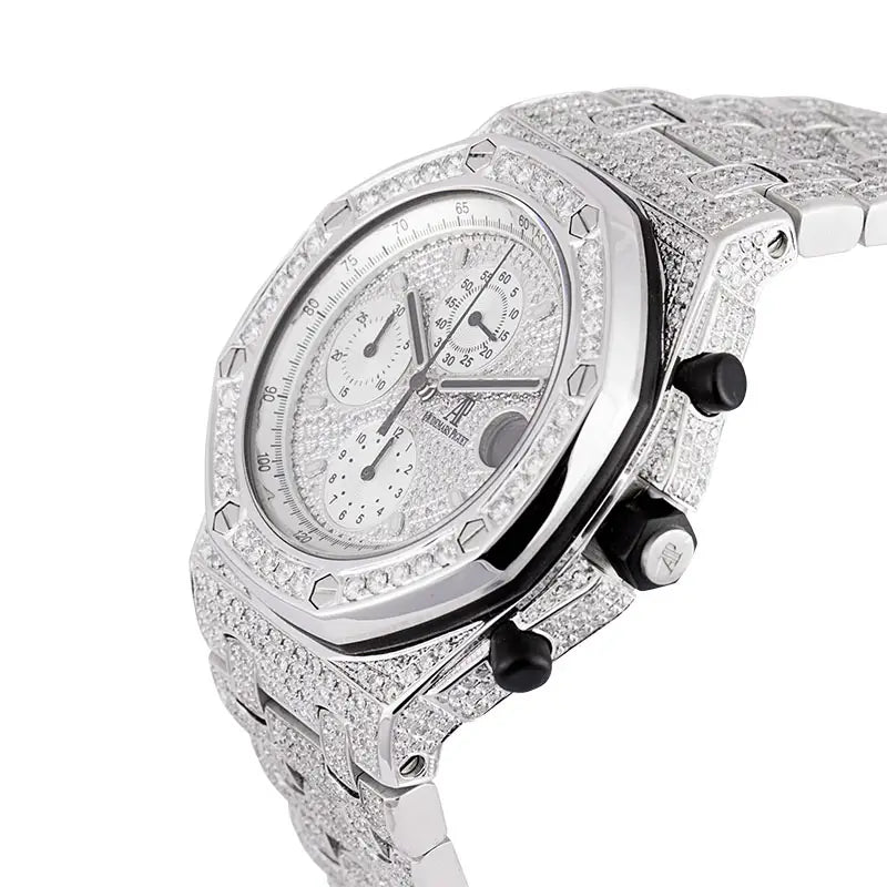 Side view of AP Royal Oak Offshore 42mm Custom Diamond Set 26170ST.OO.1000ST.01