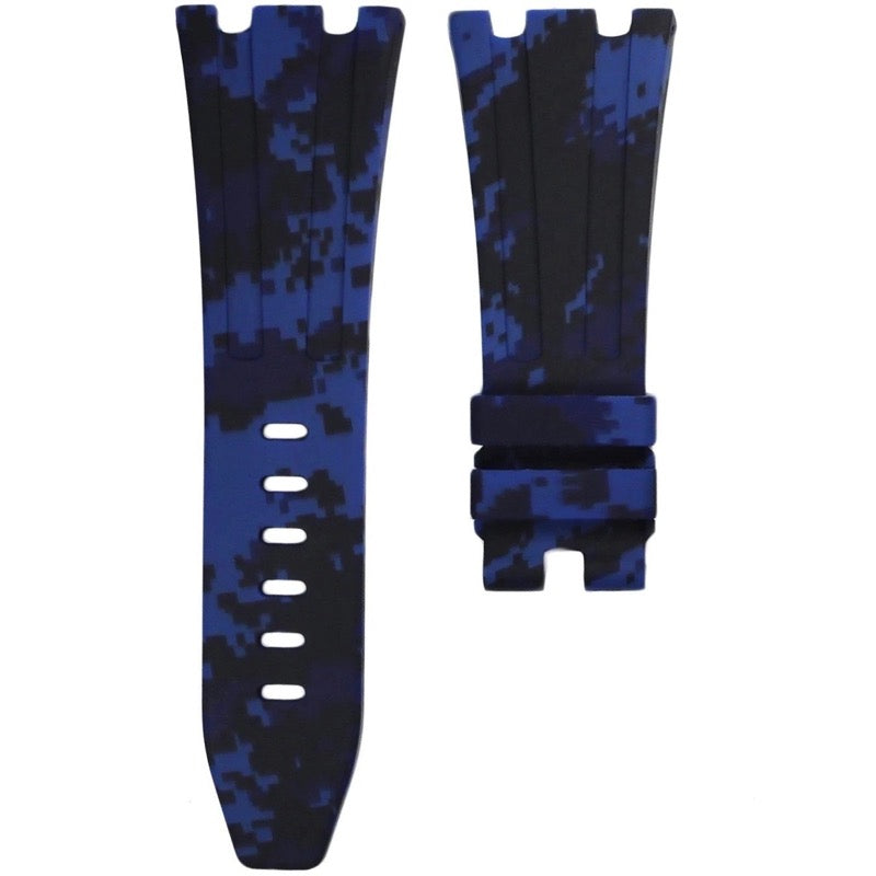 Horus Rubber Strap for AP Royal Oak Offshore 42 (Buckle) - Blue Digi Camo