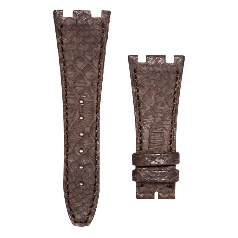 AP Royal Oak Offshore Brown Python Leather Custom Strap with Brown Stitch 42mm