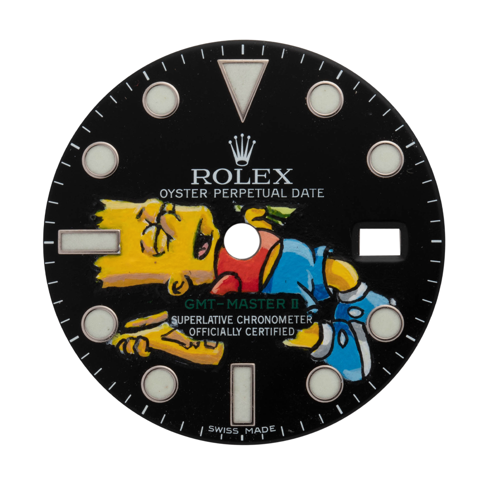 Factory Black Dial Rolex GMT-Master II Hand Painted by George Rollo