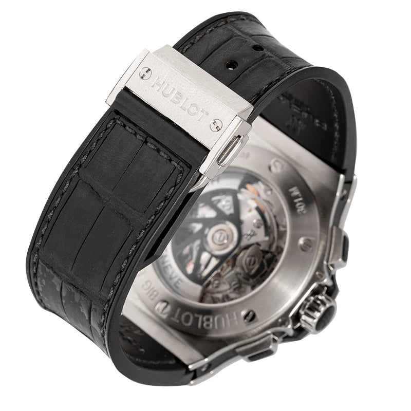 Back view of Hublot Big Bang 44mm black leather