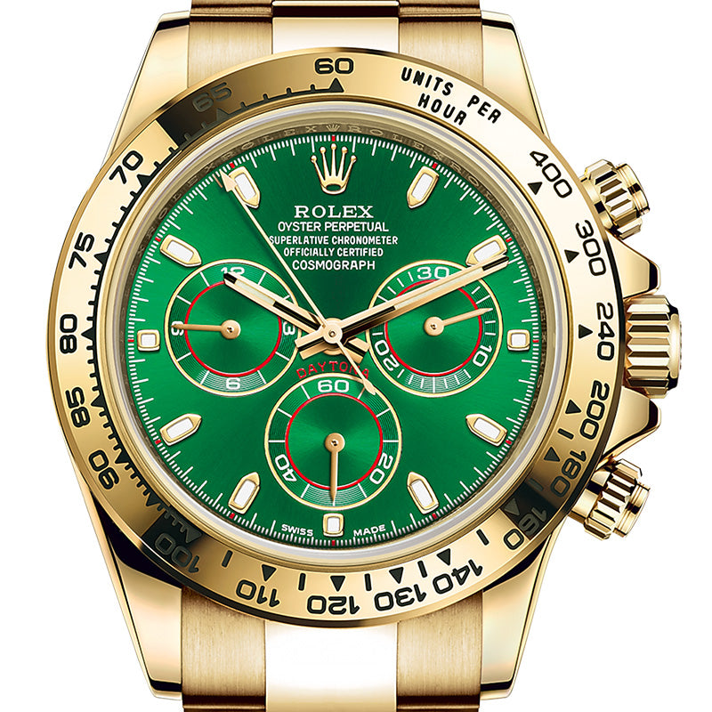 Rolex Daytona 18ct Yellow Gold Green Dial 116508