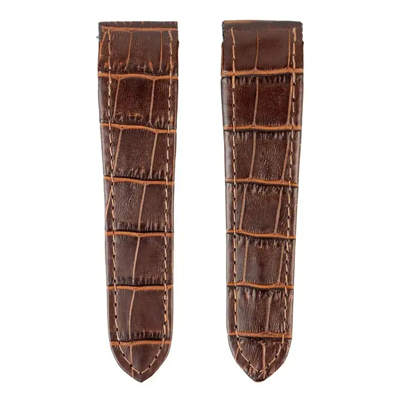 Front view - Custom Brown Alligator Strap for Cartier Santos 100 XL