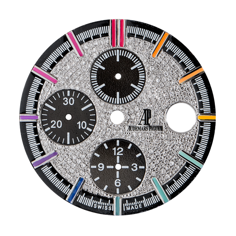 Diamond Dial Part Custom Diamond-Paved/Rainbow Dial for Audemars Piguet Royal Oak Offsho