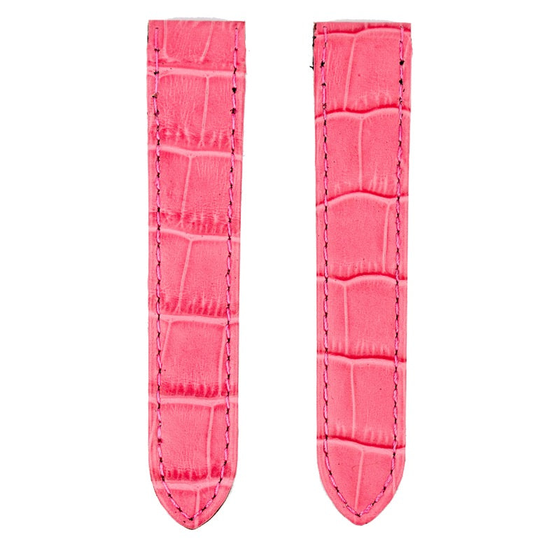 Custom Pink Alligator Strap for Cartier Santos 100 Midi