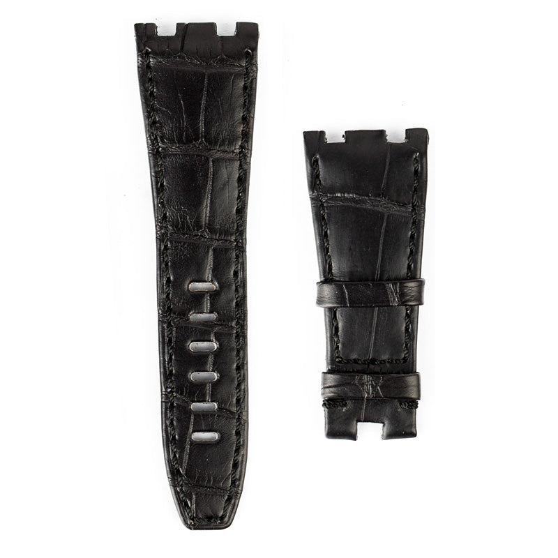 Custom capolavoro black alligator strap for AP Royal Oak Offshore 26470