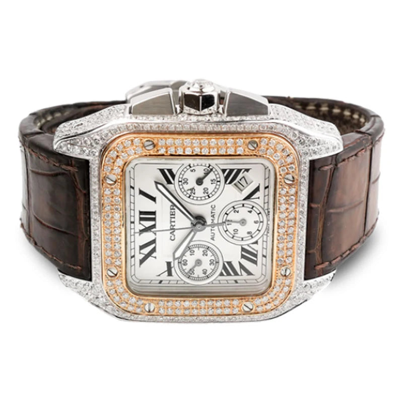 Side view of Cartier Santos 100 XL Chronograph W20091X7