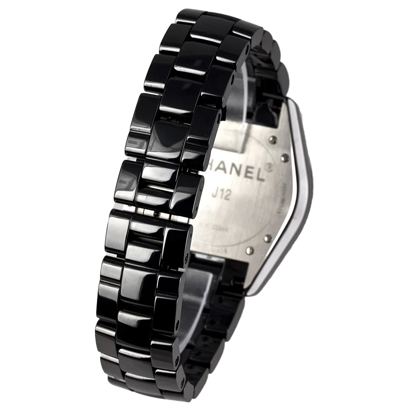 Back view of Chanel J12 in black ceramic 38mm H0685