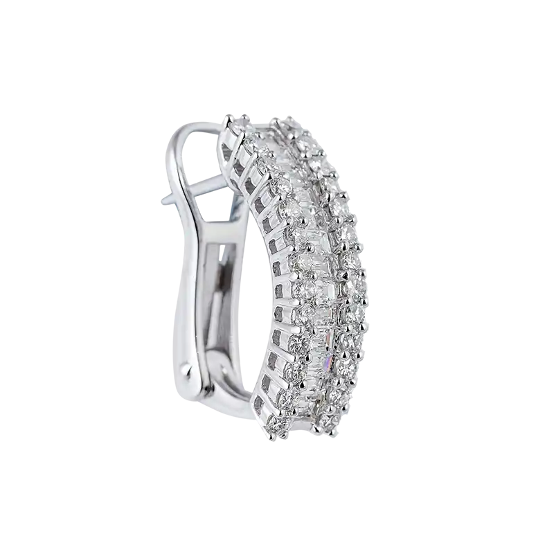 Single pair - Custom 18ct White Gold Earrings with diamonds