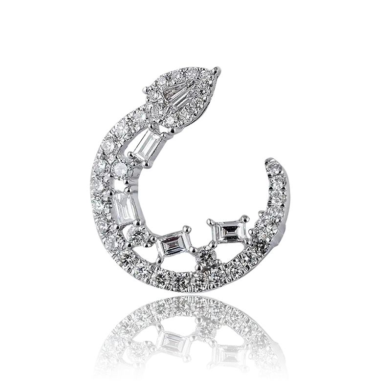 Single Custom 18ct White Gold Earrings with diamonds