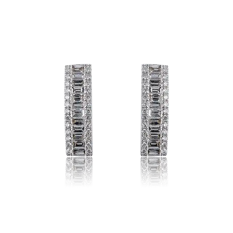 Set of - Custom 18ct White Gold Earrings with diamonds