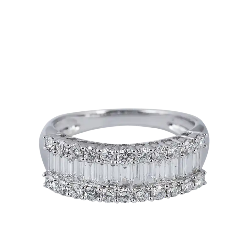 Full view - Custom 18ct White Gold Ring set with Diamonds