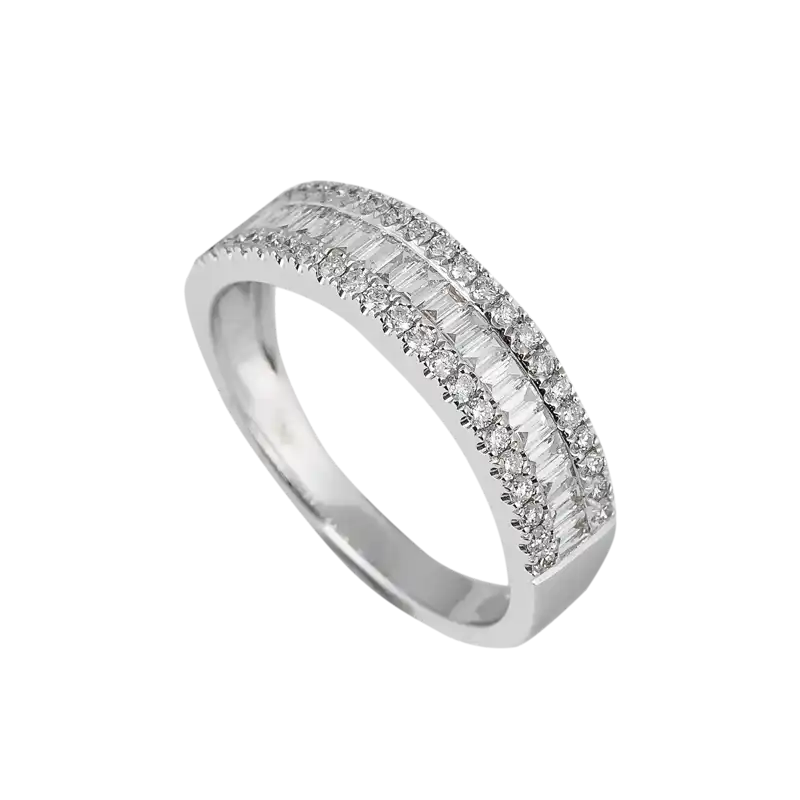 Full view - Custom 18ct White Gold Ring set with Diamonds