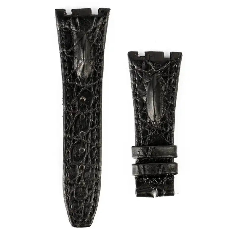 Custom black hornback crocodile strap for AP Royal Oak