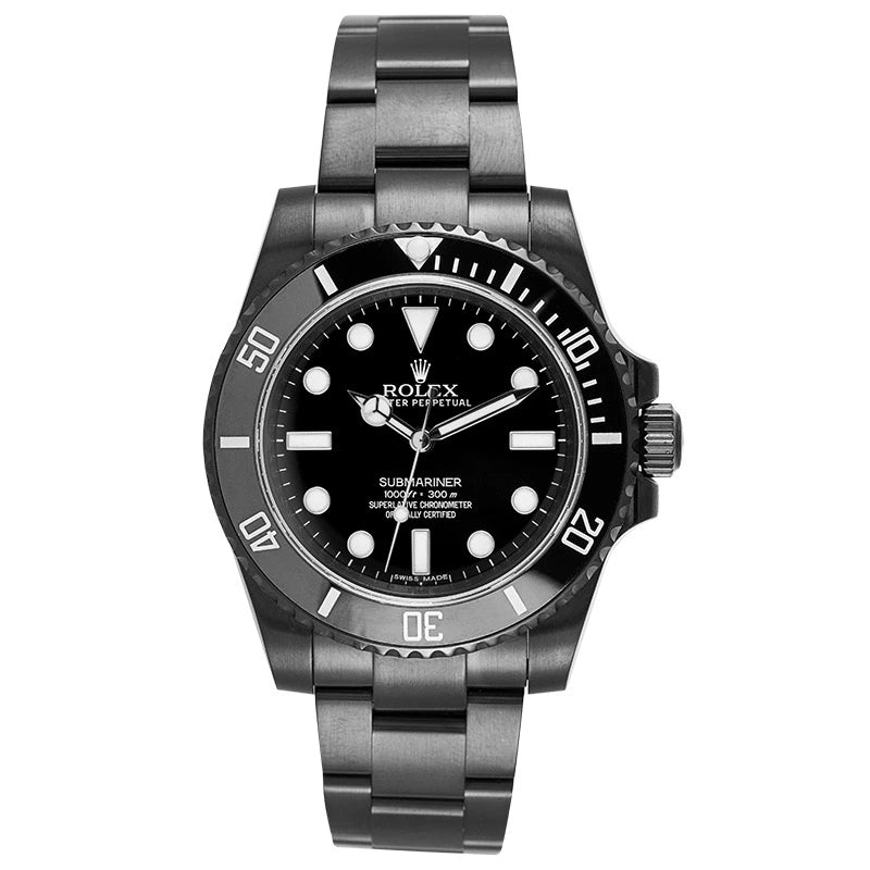 Full view - Custom Black PVD Rolex Submariner Black Dial 114060
