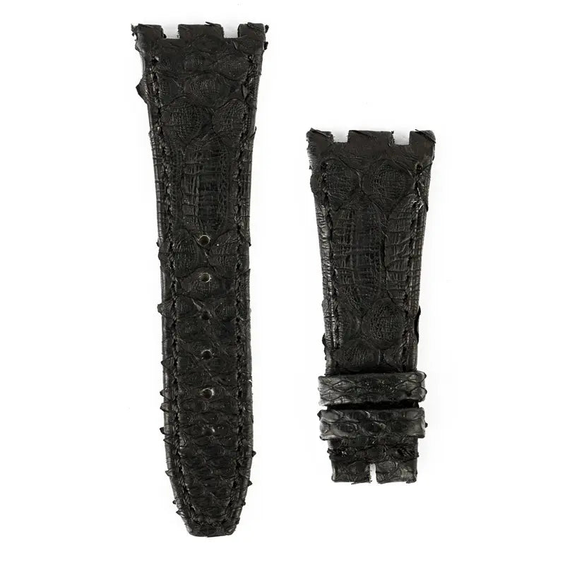Custom black python strap for AP Royal Oak 15300 15400